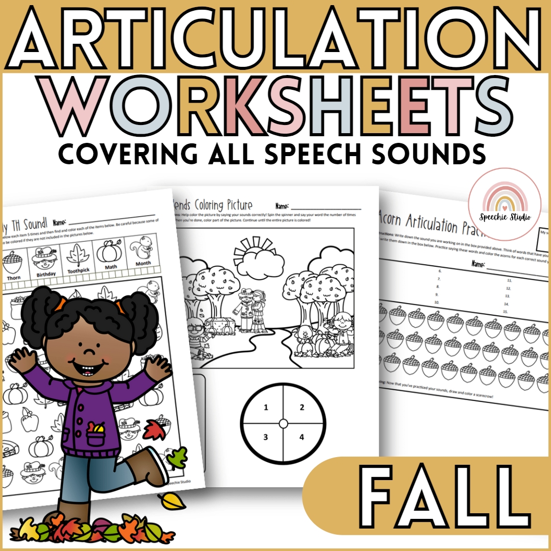 Fall Themed Speech Therapy Articulation Worksheets And Activities No