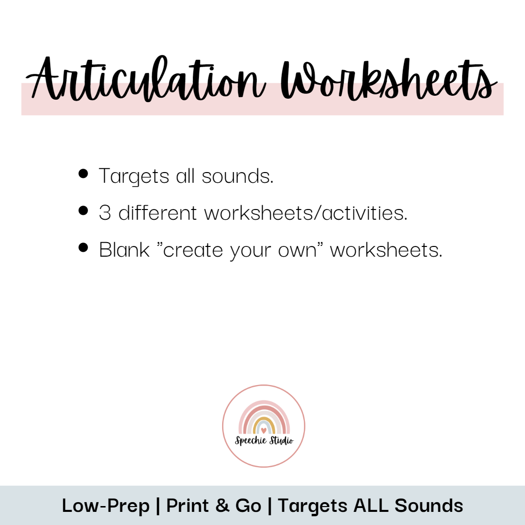 Weather Themed Articulation Worksheets and Activities for Speech ...