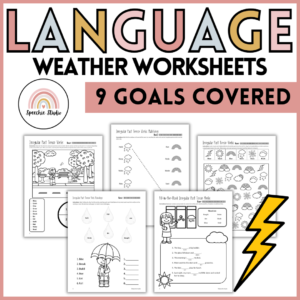 Weather Themed Language Worksheets and Activities for Speech Therapy - No Prep