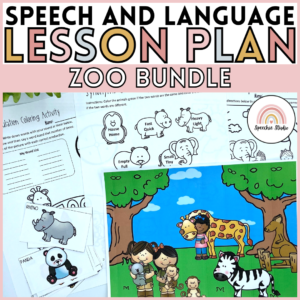 Zoo No Prep Language and Articulation Bundled Activities for Speech Therapy