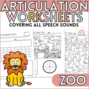 Zoo Themed Articulation Worksheets and Activities for Speech Therapy - No Prep