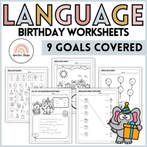 Birthday Themed Speech Therapy Activities No Prep Language Worksheets