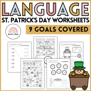 St. Patrick's Day Themed Language Worksheets and Activities for Speech Therapy - No Prep