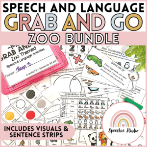 Zoo Themed Push-in Articulation & Language Activities for Speech Therapy