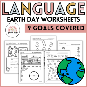 Earth Day Language Worksheets and Activities for Speech Therapy - No Prep
