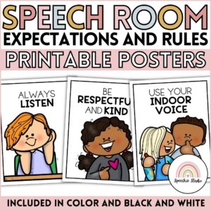 Speech Therapy Room Expectations and Rules Posters