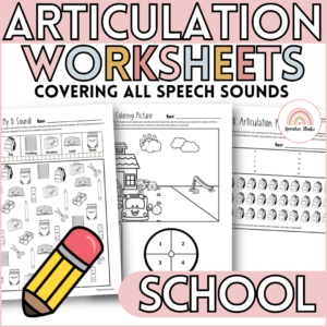 Back to School Themed Articulation Worksheets and Activities for Speech Therapy – No Prep