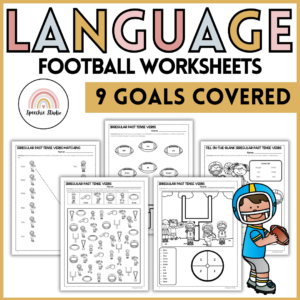 Football Themed Language Worksheets and Activities for Speech Therapy - No Prep
