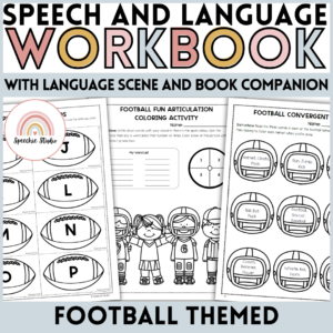 Football Themed Speech Therapy Activity Workbook for Language and Articulation