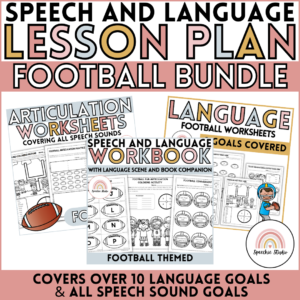 Football Themed Speech Therapy Language & Articulation Activities Bundle