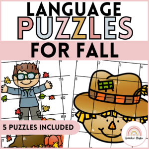 Fall Speech Therapy Language Puzzles and Activities