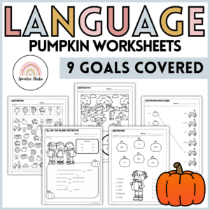 Pumpkin Themed Speech Therapy Language Activities and Worksheets No Prep
