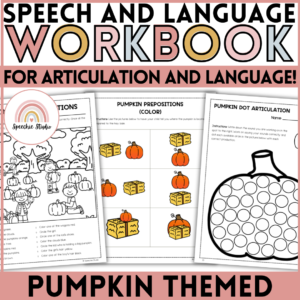 Pumpkin Themed Speech Therapy Activity Workbook for Language and Articulation