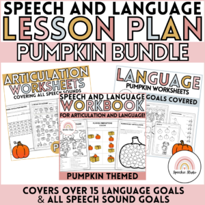 Pumpkin Themed Speech Therapy Language and Articulation Activities
