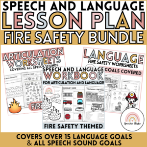 Fire Safety Themed Speech Therapy Language and Articulation Activities