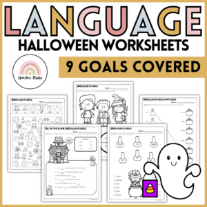 Halloween Themed Speech Therapy Language Activities and Worksheets No Prep