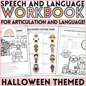 Halloween Themed Speech Therapy Workbook Language and Articulation Activities