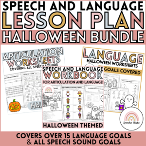Halloween Themed Speech Therapy Language and Articulation Activities