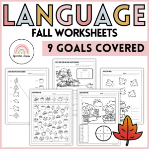 Fall Themed Speech Therapy Language Activities and Worksheets No Prep