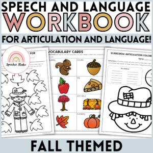 Fall Themed Speech Therapy Activity Workbook for Language and Articulation