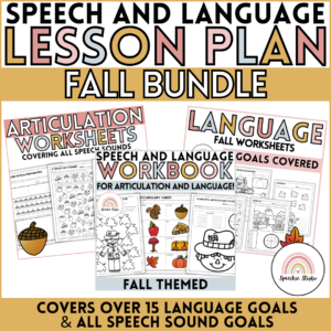 Fall Themed Speech Therapy Language and Articulation Activities