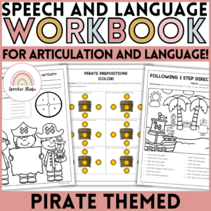 Pirate Themed Speech Therapy Activity Workbook for Language and Articulation