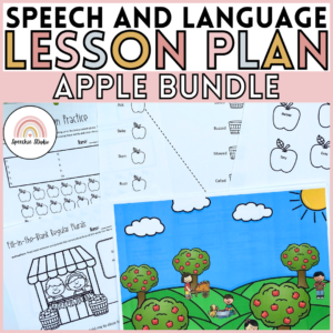 Apple Themed No Prep Language and Articulation Activities for Speech Therapy