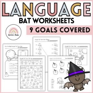 Bat Language Worksheets and Activities for Speech Therapy No Prep