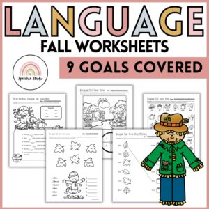 Fall Language Worksheets and Activities for Speech Therapy No Prep