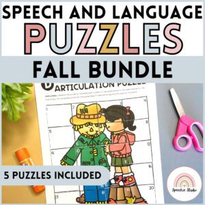 Fall Language and Articulation Speech Therapy Activity Puzzles