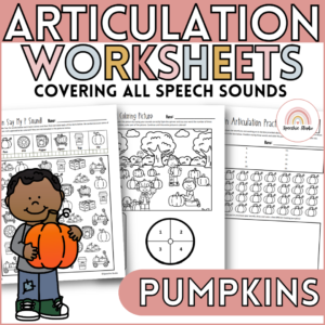 Pumpkin Themed Articulation Worksheets and Activities for Speech Therapy - No Prep
