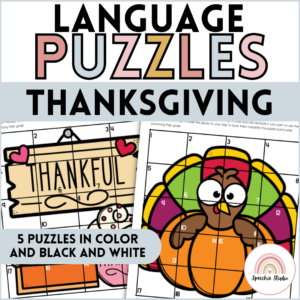 Thanksgiving Speech Therapy Language Puzzles and Activities