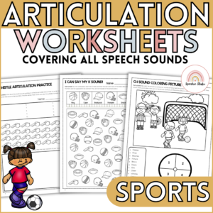 Sports Themed Speech Therapy Activities No Prep Articulation Worksheets