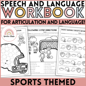 Sports Themed Speech Therapy Activity Workbook for Language and Articulation