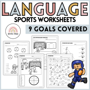 Sports Themed Speech Therapy Activities No Prep Language Worksheets