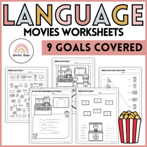 Movie Themed Speech Therapy Language Activities and Worksheets No Prep