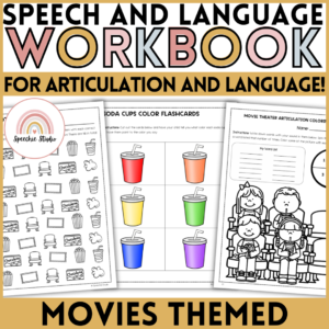 Movie Themed Speech Therapy Activity Workbook for Language and Articulation