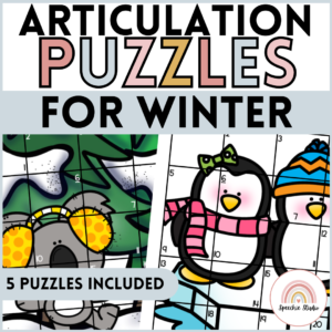 Winter Speech Therapy Articulation Puzzles and Activities