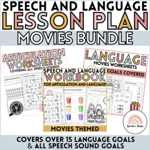 Movie Themed Speech Therapy Language and Articulation Activities Low Prep