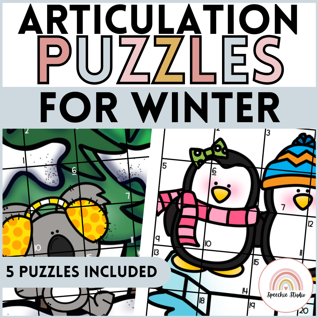 Winter Speech Therapy Articulation Puzzles and Activities - Speechie Studio