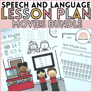 Movie No Prep Language and Articulation Activities for Speech Therapy