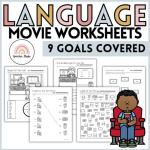 Movie Language Worksheets and Activities for Speech Therapy No Prep