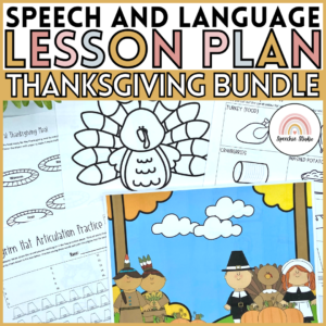 Thanksgiving No Prep Language and Articulation Activities for Speech Therapy