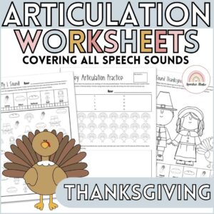Thanksgiving Articulation Worksheets and Activities for Speech Therapy No Prep