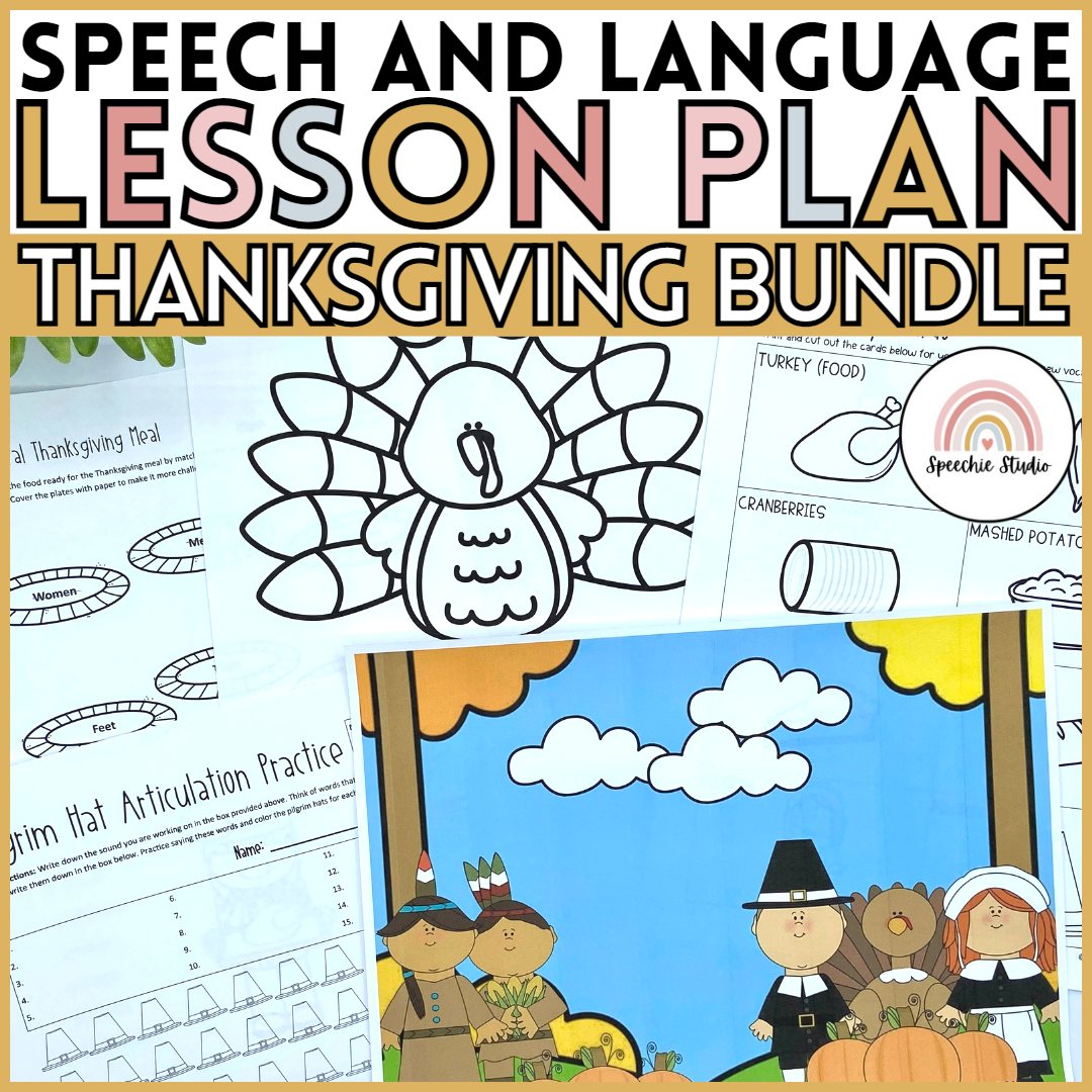 Thanksgiving No Prep Language And Articulation Activities For Speech ...