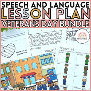 Veterans Day No Prep Language and Articulation Activities for Speech Therapy