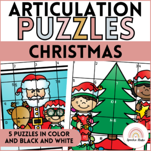 Christmas Speech Therapy Articulation Puzzles and Activities