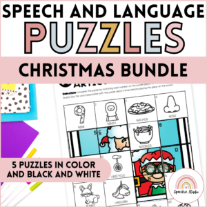 Christmas Articulation and Language Puzzles for Speech Therapy