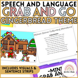 Gingerbread Themed Push-in Articulation & Language Activities for Speech Therapy