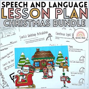 Christmas No Prep Language and Articulation Activities for Speech Therapy
